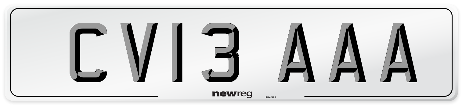 CV13 AAA Number Plate from New Reg